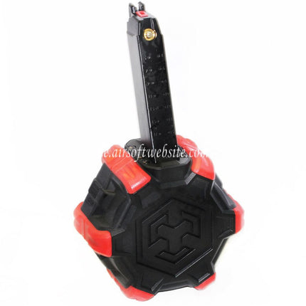 Armorer Works AW Custom 350rd Gas Adaptive Trommelmagazin Geeignet für G17 G18C G-Serie GBB Pistolen Airsoft