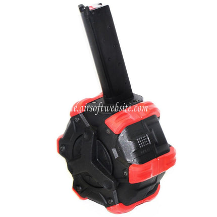 Armorer Works AW Custom 350rd Gas Adaptive Trommelmagazin Geeignet für EMG SAI Red / AW NE Serie / WE (WE-TECH) Single Stack 1911 GBB Pistolen Airsoft