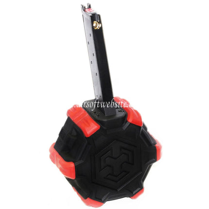 Armorer Works AW Custom 350rd Gas Adaptive Trommelmagazin Geeignet für EMG SAI Red / AW NE Serie / WE (WE-TECH) Single Stack 1911 GBB Pistolen Airsoft