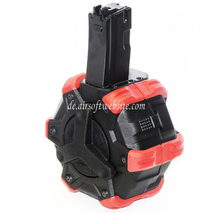 Armorer Works AW Custom 350rd Gas Adaptive Trommelmagazin Geeignet für WE (WE-TECH) AP APACHE MP5 Serie GBB Gewehre Airsoft