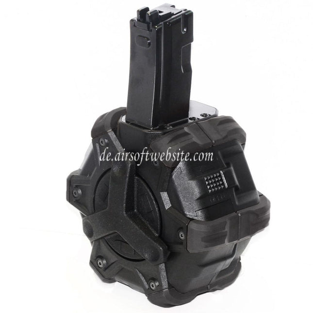 Armorer Works AW Custom 350rd Gas Adaptive Trommelmagazin Geeignet für WE (WE-TECH) AP APACHE MP5 Serie GBB Gewehre Airsoft