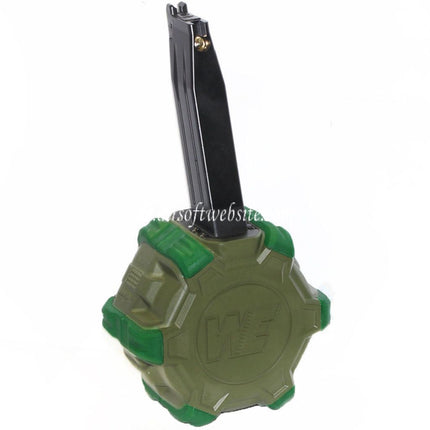 WE (WE-TECH) 350rd Gas Trommelmagazin Geeignet für Hi-Capa GBB Pistolen Airsoft
