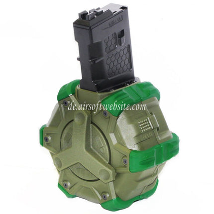 WE (WE-TECH) 350rd Gas Trommelmagazin Geeignet für WE (WE-TECH) Open Bolt Typ L85 / SCAR-L / R5C / T65 / HK416 / AR M4 M16 GBB Gewehre Airsoft