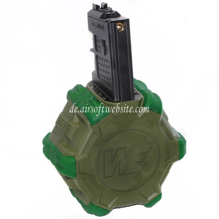 WE (WE-TECH) 350rd Gas Trommelmagazin Geeignet für WE (WE-TECH) Open Bolt Typ L85 / SCAR-L / R5C / T65 / HK416 / AR M4 M16 GBB Gewehre Airsoft