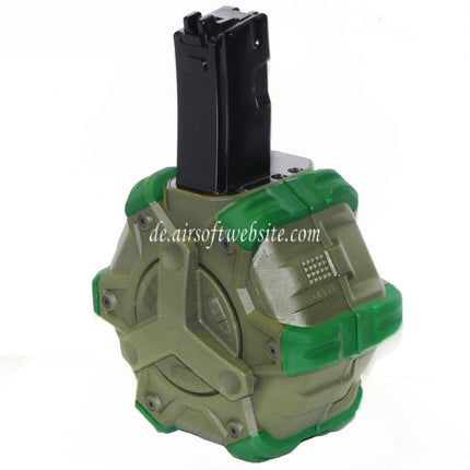 WE (WE-TECH) 350rd Gas Trommelmagazin Geeignet für WE (WE-TECH) AP APACHE MP5 Serie GBB Gewehre Airsoft