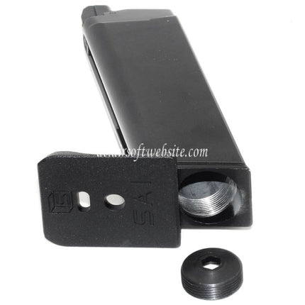 EMG SAI BLU 25rd Co2 Magazin Geeignet für G17 G18C G34 G35 G-Serie GBB Pistolen Airsoft Schwarz