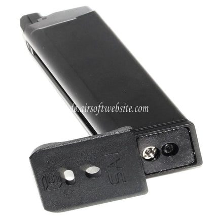 EMG SAI BLU 25rd Gas Magazin Geeignet für G17 G18C G34 G35 G-Serie GBB Pistolen Airsoft Schwarz