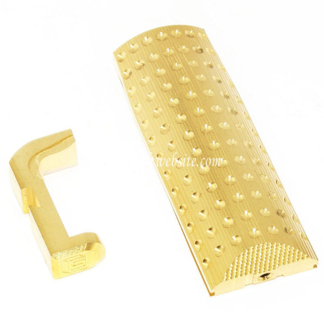 EMG Lizenziert SAI Schweres Gewicht Backstrap und Magazinauslöseknopf Geeignet für SAI BLU STANDARD GBB Pistolen Airsoft Bronze Gold