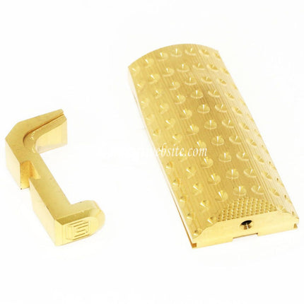 EMG Lizenziert SAI Schweres Gewicht Backstrap und Magazinauslöseknopf Geeignet für SAI BLU COMPACT GBB Pistolen Airsoft Bronze Gold