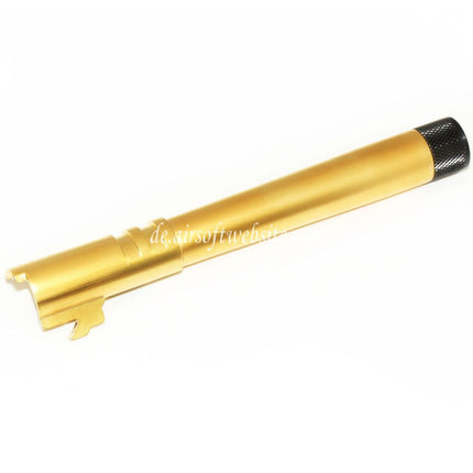 EMG Lizenziert STI DVC 3-GUN 132mm/138mm Äußerer Lauf mit Laufabdeckung Geeignet für EMG DVC 3-GUN / AW / WE / Tokyo Marui Hi-Capa 5.4 Variants GBB Pistolen Airsoft Gold