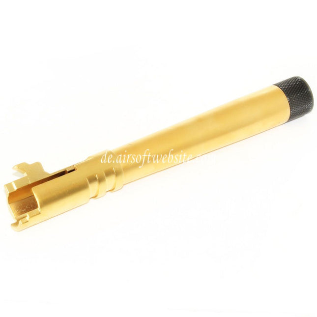 EMG Lizenziert STI DVC 3-GUN 132mm/138mm Äußerer Lauf mit Laufabdeckung Geeignet für EMG DVC 3-GUN / AW / WE / Tokyo Marui Hi-Capa 5.4 Variants GBB Pistolen Airsoft Gold