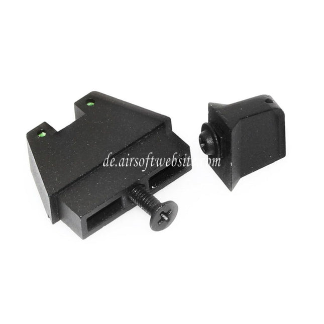 Armorer Works AW HX Schalldämpfer Höhenvisier Geeignet für EMG SAI BLU ISSC M22 Lonewolf ZEV G&P Custom P80 WE AW Tokyo Marui G17 G18C Serie GBB Pistolen Airsoft Schwarz