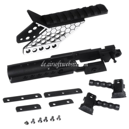 Armorer Works AW Vorgebohrt HX Mittlerer Rahmen mit Optikhalterung und Schnellspanngriff Geeignet für AW WE Tokyo Marui Hi-Capa Serie GBB Pistolen Airsoft Schwarz/Silber