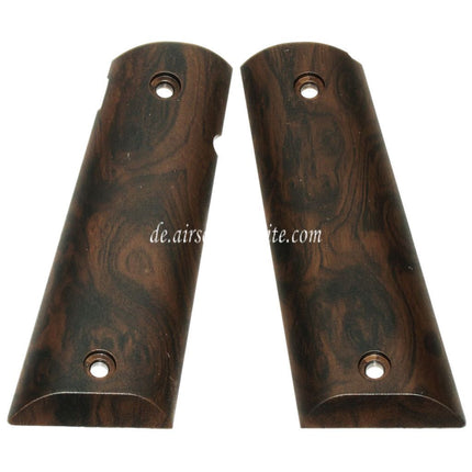 Armorer Works AW Holzimitat Griffabdeckung Geeignet fur BELL ARMY AW WE KJ Tokyo Marui M1911 M.E.U Serie 70 M45A1 WARRIOR GBB Pistolen Airsoft Dunkelbraun
