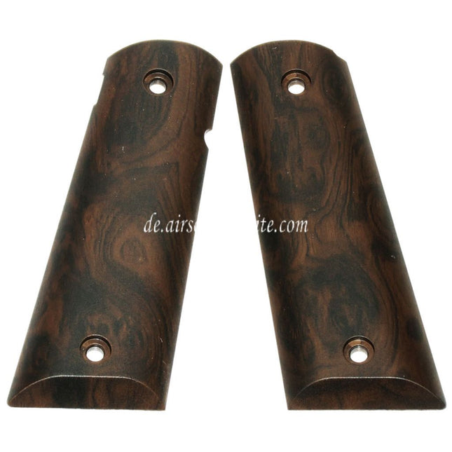 Armorer Works AW Holzimitat Griffabdeckung Geeignet fur BELL ARMY AW WE KJ Tokyo Marui M1911 M.E.U Serie 70 M45A1 WARRIOR GBB Pistolen Airsoft Dunkelbraun
