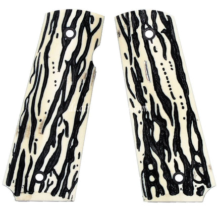 WE (WE-TECH) Plastik Griffabdeckung C Geeignet für DOUBLE BELL ARMY AW WE KJ Tokyo Marui M1911 M.E.U Serie 70 M45A1 WARRIOR GBB Pistolen Airsoft Schwarz/Ivory