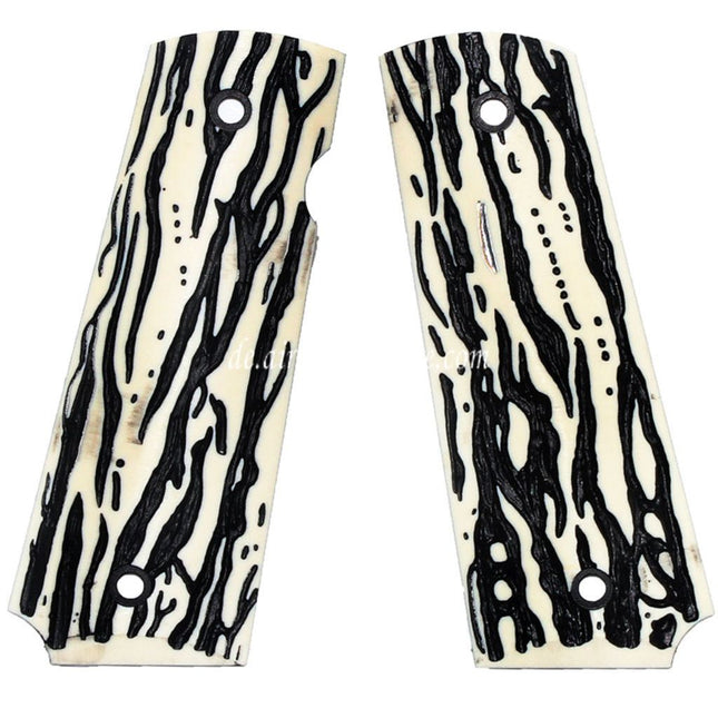 WE (WE-TECH) Plastik Griffabdeckung C Geeignet für DOUBLE BELL ARMY AW WE KJ Tokyo Marui M1911 M.E.U Serie 70 M45A1 WARRIOR GBB Pistolen Airsoft Schwarz/Ivory