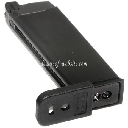WE (WE-TECH) 23rd MOS Gas Magazin Geeignet für Optic Ready Schlitten Version EMG SAI BLU COMPACT WE AW VX9 G19 Serie GBB Pistolen Airsoft Schwarz