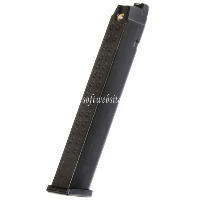 WE (WE-TECH) 50rd Gas Magazin Langer Typ geeignet für G17 G18C G34 G35 G-Serie GBB Pistolen Airsoft Schwarz