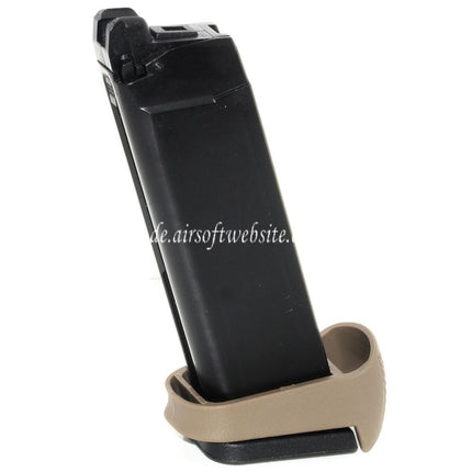 WE (WE-TECH) 25rd Co2 Magazin Ventilschlüssel Griffverlängerungssatz Geeignet für G17 G18C G34 G35 G-Serie GBB Pistolen Airsoft Schwarz