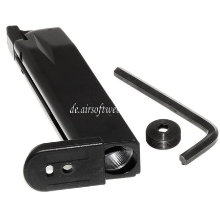 WE (WE-TECH) 26rd Co2 Magazin Geeignet für Air Venturi Springfield Armory WE XDM Serie GBB Pistolen Airsoft Schwarz