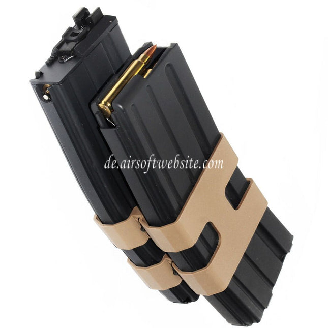 WE (WE-TECH) 80rd Gas Doppelt Magazin Geeignet für WE Open Bolt Type L85 / SCAR-L / R5C / T65 / HK416 / AR M4 M16 GBB Gewehre Airsoft Schwarz