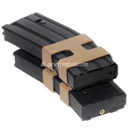 WE (WE-TECH) 80rd Gas Doppelt Magazin Geeignet für WE Open Bolt Type L85 / SCAR-L / R5C / T65 / HK416 / AR M4 M16 GBB Gewehre Airsoft Schwarz