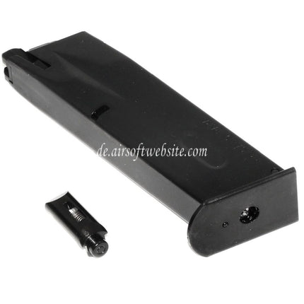 WE (WE-TECH) 26rd Gas Magazin Stahlgehäuse Geeignet für AW MB Serie / KJW / Tokyo Marui / WE 902 M9 M92 GBB Pistolen Airsoft Schwarz