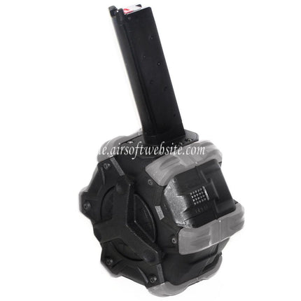 Armorer Works AW Custom 350rd Gas Adaptive Trommelmagazin Geeignet für EMG SAI Red / AW NE Serie / WE (WE-TECH) Single Stack 1911 GBB Pistolen Airsoft