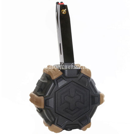 Armorer Works AW Custom 350rd Gas Adaptive Trommelmagazin Geeignet für AW MB Serie / KJW / WE (WE-TECH) / Tokyo Marui M9 M92 GBB Pistolen Airsoft