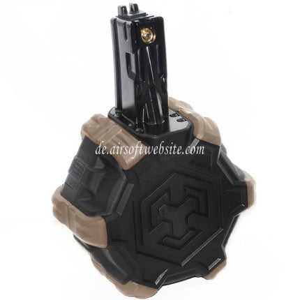 Armorer Works AW Custom 350rd Gas Adaptive Trommelmagazin Geeignet für WE (WE-TECH) AP APACHE MP5 Serie GBB Gewehre Airsoft