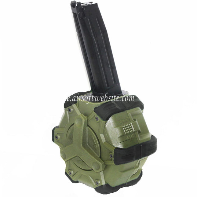 WE (WE-TECH) 350rd Gas Trommelmagazin Geeignet für Hi-Capa GBB Pistolen Airsoft