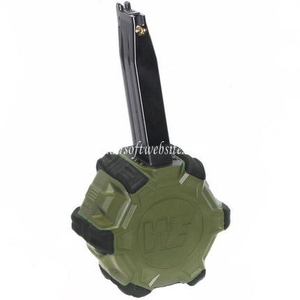 WE (WE-TECH) 350rd Gas Trommelmagazin Geeignet für Hi-Capa GBB Pistolen Airsoft