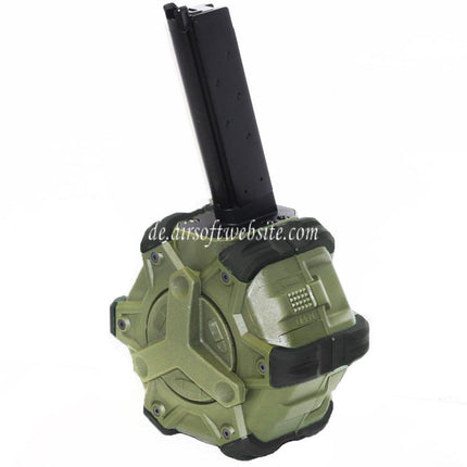 WE (WE-TECH) 350rd Gas Trommelmagazin Geeignet für EMG SAI Red / AW NE Serie / WE Single Stack 1911 GBB Pistolen Airsoft