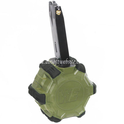 WE (WE-TECH) 350rd Gas Trommelmagazin Geeignet für AW MB Serie / KJW / WE / Tokyo Marui M9 M92 GBB Pistolen Airsoft