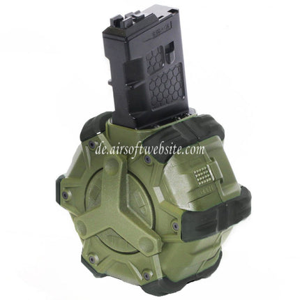 WE (WE-TECH) 350rd Gas Trommelmagazin Geeignet für WE (WE-TECH) Open Bolt Typ L85 / SCAR-L / R5C / T65 / HK416 / AR M4 M16 GBB Gewehre Airsoft