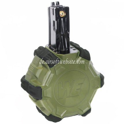 WE (WE-TECH) 350rd Gas Trommelmagazin Geeignet für WE (WE-TECH) AP APACHE MP5 Serie GBB Gewehre Airsoft
