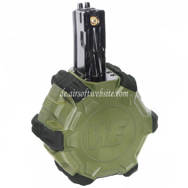 WE (WE-TECH) 350rd Gas Trommelmagazin Geeignet für WE (WE-TECH) AP APACHE MP5 Serie GBB Gewehre Airsoft