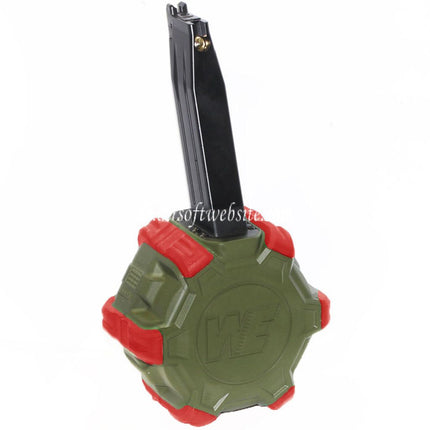 WE (WE-TECH) 350rd Gas Trommelmagazin Geeignet für Hi-Capa GBB Pistolen Airsoft