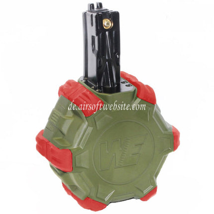 WE (WE-TECH) 350rd Gas Trommelmagazin Geeignet für WE (WE-TECH) AP APACHE MP5 Serie GBB Gewehre Airsoft