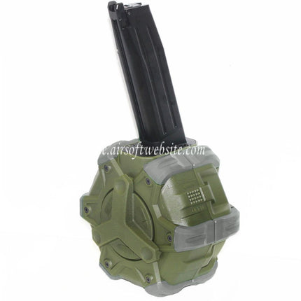 WE (WE-TECH) 350rd Gas Trommelmagazin Geeignet für Hi-Capa GBB Pistolen Airsoft