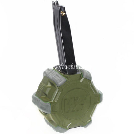 WE (WE-TECH) 350rd Gas Trommelmagazin Geeignet für Hi-Capa GBB Pistolen Airsoft