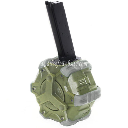 WE (WE-TECH) 350rd Gas Trommelmagazin Geeignet für EMG SAI Red / AW NE Serie / WE Single Stack 1911 GBB Pistolen Airsoft