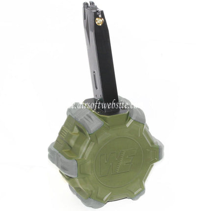 WE (WE-TECH) 350rd Gas Trommelmagazin Geeignet für AW MB Serie / KJW / WE / Tokyo Marui M9 M92 GBB Pistolen Airsoft