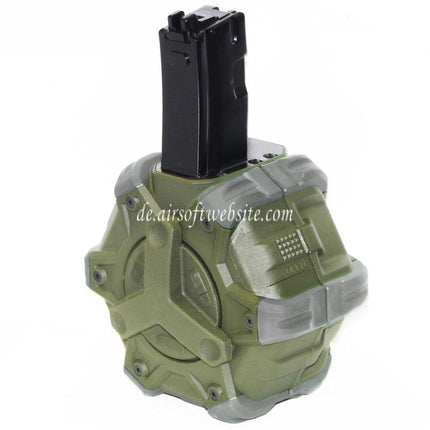 WE (WE-TECH) 350rd Gas Trommelmagazin Geeignet für WE (WE-TECH) AP APACHE MP5 Serie GBB Gewehre Airsoft
