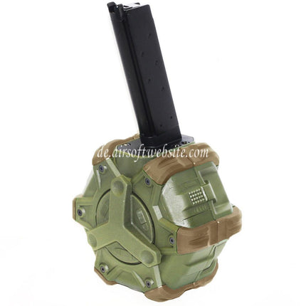 WE (WE-TECH) 350rd Gas Trommelmagazin Geeignet für EMG SAI Red / AW NE Serie / WE Single Stack 1911 GBB Pistolen Airsoft