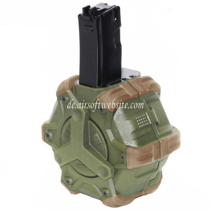 WE (WE-TECH) 350rd Gas Trommelmagazin Geeignet für WE (WE-TECH) AP APACHE MP5 Serie GBB Gewehre Airsoft