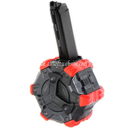 DOUBLE BELL 350rd Gas Adaptive Trommelmagazin Geeignet für G17 G18C G-Serie GBB Pistolen Airsoft