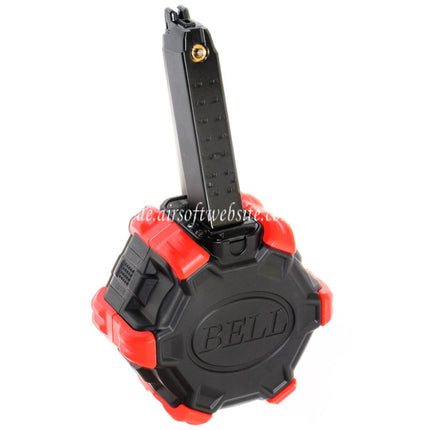 DOUBLE BELL 350rd Gas Adaptive Trommelmagazin Geeignet für G17 G18C G-Serie GBB Pistolen Airsoft