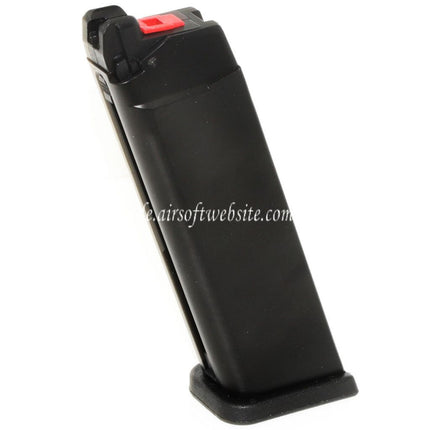 WE (WE-TECH) 26rd Galaxy Gas Magazin Geeignet für WE MOS Optic Ready Slide Version EMG SAI BLU AW VX7 VX9 G17 G19 Serie GBB Pistolen Airsoft Schwarz